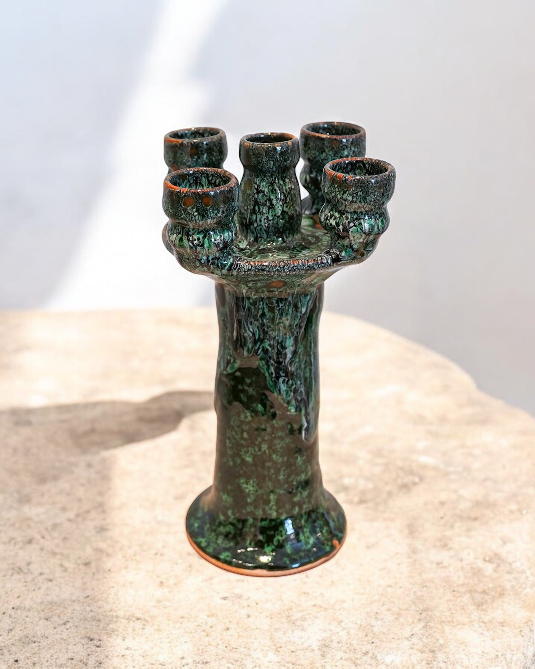 Bougeoir artisanal en céramique de Tamegroute