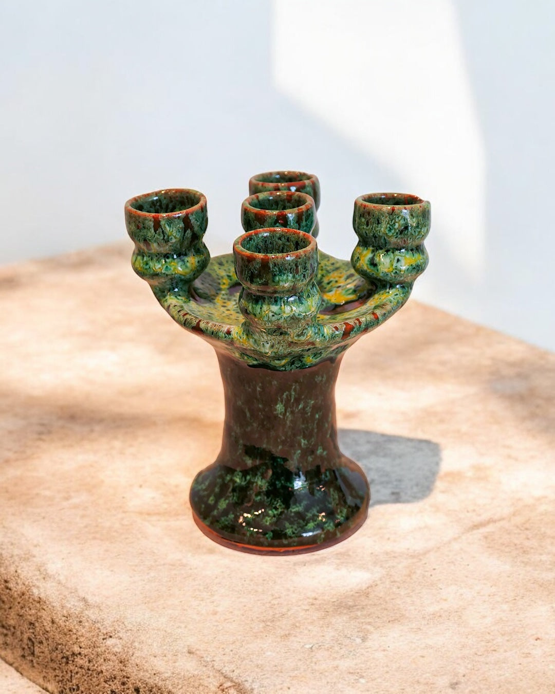 Bougeoir artisanal en céramique de Tamegroute