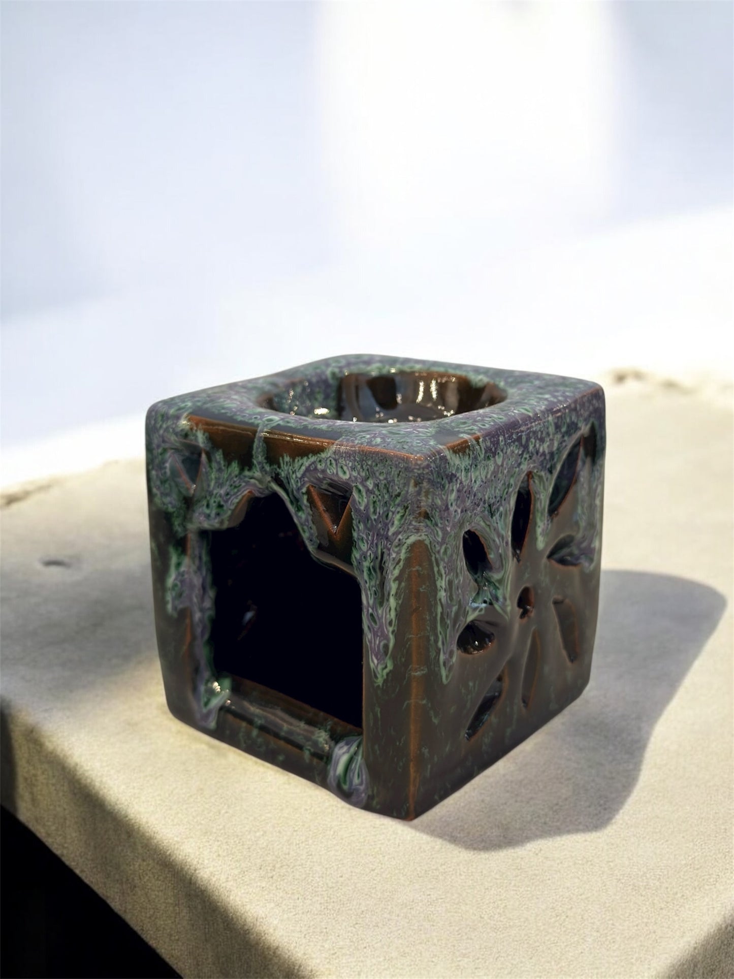 BRÛLEUR CARRÉ PERFORÉ EN CÉRAMIQUE DE TAMEGROUTE