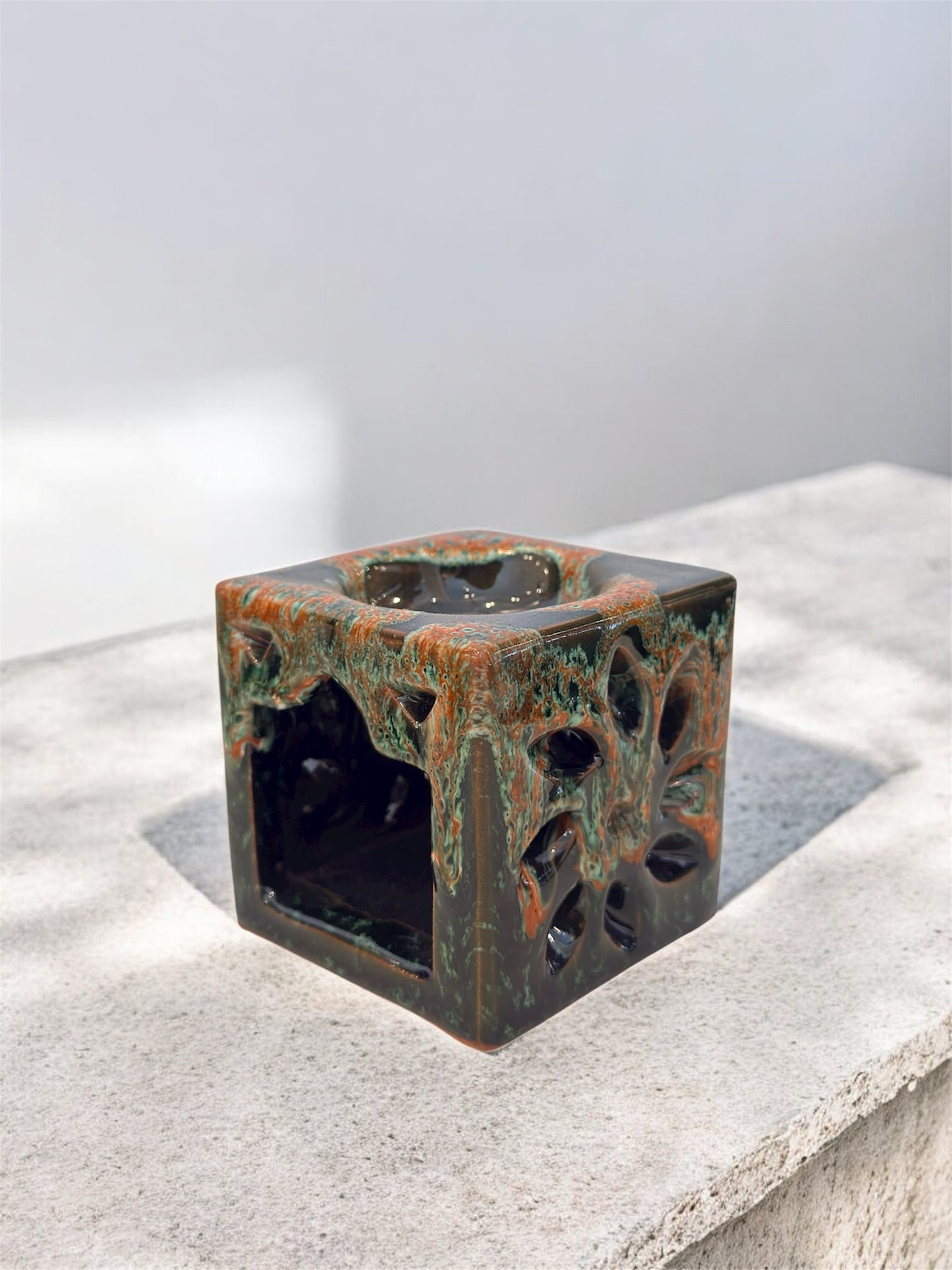 BRÛLEUR CARRÉ PERFORÉ EN CÉRAMIQUE DE TAMEGROUTE